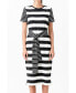 Women's Contrast Stripe Knit Midi Dress