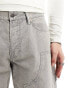 Weekday Sphere low waist relaxed carpenter jeans in grey wash Verwaschenes Grau, W33 - фото #2