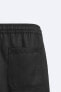 Textured lyocell - cotton bermuda shorts