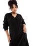 Фото #3 товара River Island Plus rib maxi knit dress in black
