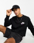 Фото #2 товара Nike Club fleece crew neck sweatshirt in black