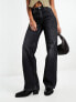 Фото #13 товара Stradivarius wide leg dad jean in black wash