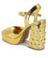 Фото #6 товара Women's Dolly Imitation Pearls Platform Block Heel Sandals
