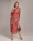 Фото #1 товара Donna Karan Women's Floral-Print Button-Front Dress