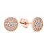 Elegant bronze stud earrings with zircons EA570R