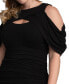 ფოტო #3 პროდუქტის Women's Plus Size Bianca Ruched Cocktail Dress