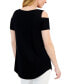 ფოტო #2 პროდუქტის Women's Short Sleeve Scoop-Neck Cold-Shoulder Top, Created for Macy's