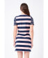 Фото #2 товара Women's Contrast Stripe Knit Mini Dress
