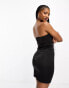 In The Style exclusive satin bandeau mini dress in black 34 - фото #6