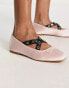 Stradivarius ballet pump with cross over strap in blush pink