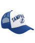 Men's White, Blue Tampa Bay Lightning Arch Logo Trucker Adjustable Hat