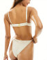 Фото #2 товара Miss Selfridge thin strap ruched cup bikini top in cream