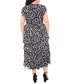 Фото #2 товара Plus Size Printed Chiffon Flutter-Sleeve Maxi Dress