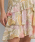 ფოტო #3 პროდუქტის Women's Floral Crinkle Georgette Tiered Skirt
