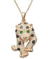 ფოტო #1 პროდუქტის EFFY® Signature Black and White Diamond (3/4 ct. t.w.) and Multistone Panther Pendant Necklace in 14k Rose Gold