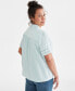 ფოტო #2 პროდუქტის Women's Pintuck Short-Sleeve Button-Front Shirt, Created for Macy's