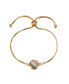 Фото #1 товара Gigi Girl Teens 14K Gold Plated Multi Color Cubic Zirconia Adjustable Bracelet