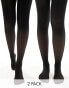 ONLY 40 den 2 pack tights in black Черный, L-XL - фото #1