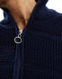 Фото #6 товара Fashionkilla bubble knitted zip through jumper in navy