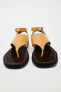 Flat leather slider sandals