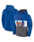 ფოტო #1 პროდუქტის Men's Royal New York Islanders Flagrant Foul Anorak Raglan Half-Zip Hoodie Jacket