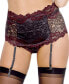 ფოტო #1 პროდუქტის Plus Size Hi-Waist Garter Thong 2pc Lingerie Set