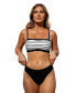 Фото #1 товара Women's s X JoJo Escaping Stripe Bikini Bralette & Cheeky Bottoms Set
