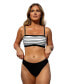 Фото #1 товара Women’s Cupshe X JoJo Escaping Stripe Bikini Bralette & Cheeky Bottoms Set