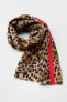 Animal print modal and silk scarf