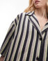 Topshop co ord stripe linen oversized shirt in multi 36 - фото #4