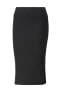 Classics Ribbed Midi Skirt Kadın Siyah Etek - 53161801