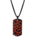 ფოტო #1 პროდუქტის Sterling Silver Earth and Fire Design Black Rhodium Plated Enamel Tag with Chain