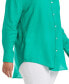 Plus Size Easy Linen Long Sleeve Button-Down Shirt