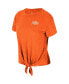 ფოტო #3 პროდუქტის Women's Orange Distressed Oklahoma State Cowboys Finalists Tie-Front T-shirt