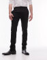 Topman super skinny textured suit trousers in black