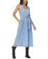 ფოტო #3 პროდუქტის Women's Chambray Cross-Back Midi Dress