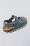 Split suede leather sandals