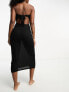 Фото #2 товара ASOS DESIGN rib bandeau maxi beach dress in black