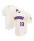 ფოტო #1 პროდუქტის Men's Justin Jefferson Cream Minnesota Vikings Name Number Triple Tonal Button-Up Baseball Jersey