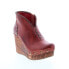 Bed Stu Marina F389007 Womens Red Leather Zipper Casual Dress Boots 6.5