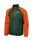 Фото #3 товара Men's Green Miami Hurricanes Point Guard Raglan Half-Zip Jacket