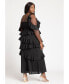 Фото #2 товара Plus Size Asym Ruffle Maxi Dress - 14, Blooming Brushstrokes