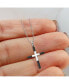 ფოტო #2 პროდუქტის Polished Black IP-plated Cross Pendant on a Ball Chain Necklace