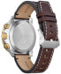 ფოტო #2 პროდუქტის Eco-Drive Men's Chronograph Promaster Skyhawk Brown Leather Strap Watch 45mm