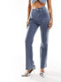 Missyempire denim flared trousers co-ord in blue UK 12 - фото #5