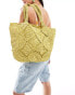 Фото #4 товара Accessorize crochet beach tote bag in lime green