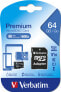Фото #3 товара Verbatim Premium - 64 GB - MicroSDXC - Class 10 - 70 MB/s - Black