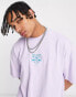 Topman extreme oversized t-shirt with Atlanta embroidery in washed lilac