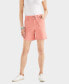 Фото #4 товара Women's High-Rise Belted Cuffed Denim Shorts, Created for Macy's