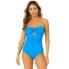 Фото #1 товара Anne Cole Women's Live In Color Strapless Bandeau Keyhole Shirred One Piece